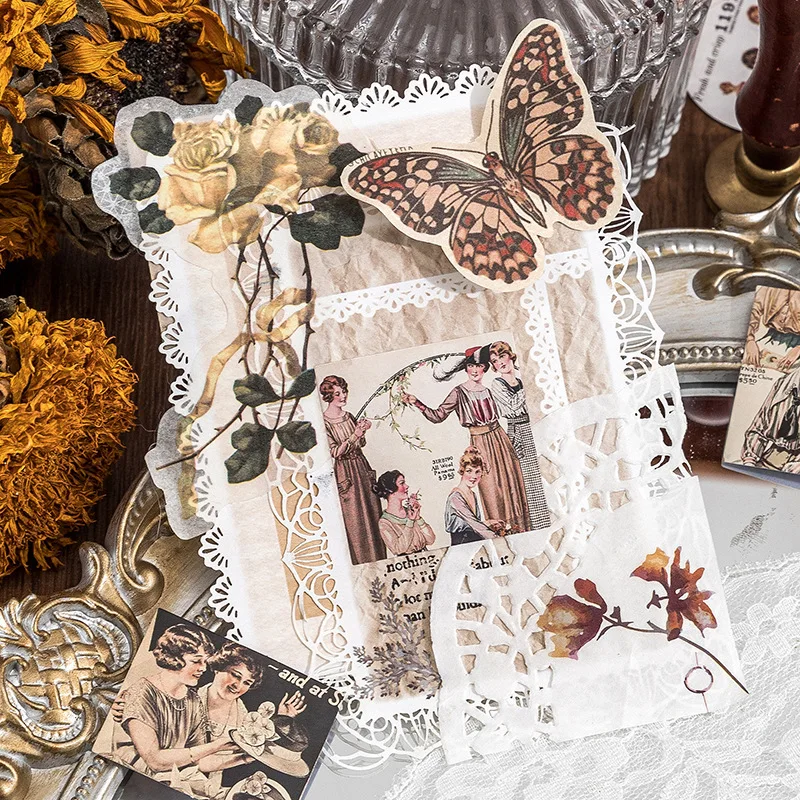 

46 шт., винтажные Современные стикеры для девочек, в упаковке