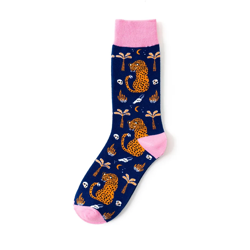 Sika deer animal series trendy personality medium and long tube cotton socks