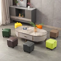 small leather stool sofa cube living room creative shoes stool step ladder design modern mobili soggiorno household supplies