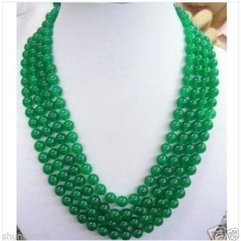 

shipping4 row Jewellry Genuine 8mm Green Nelace (17 - 20 inch)