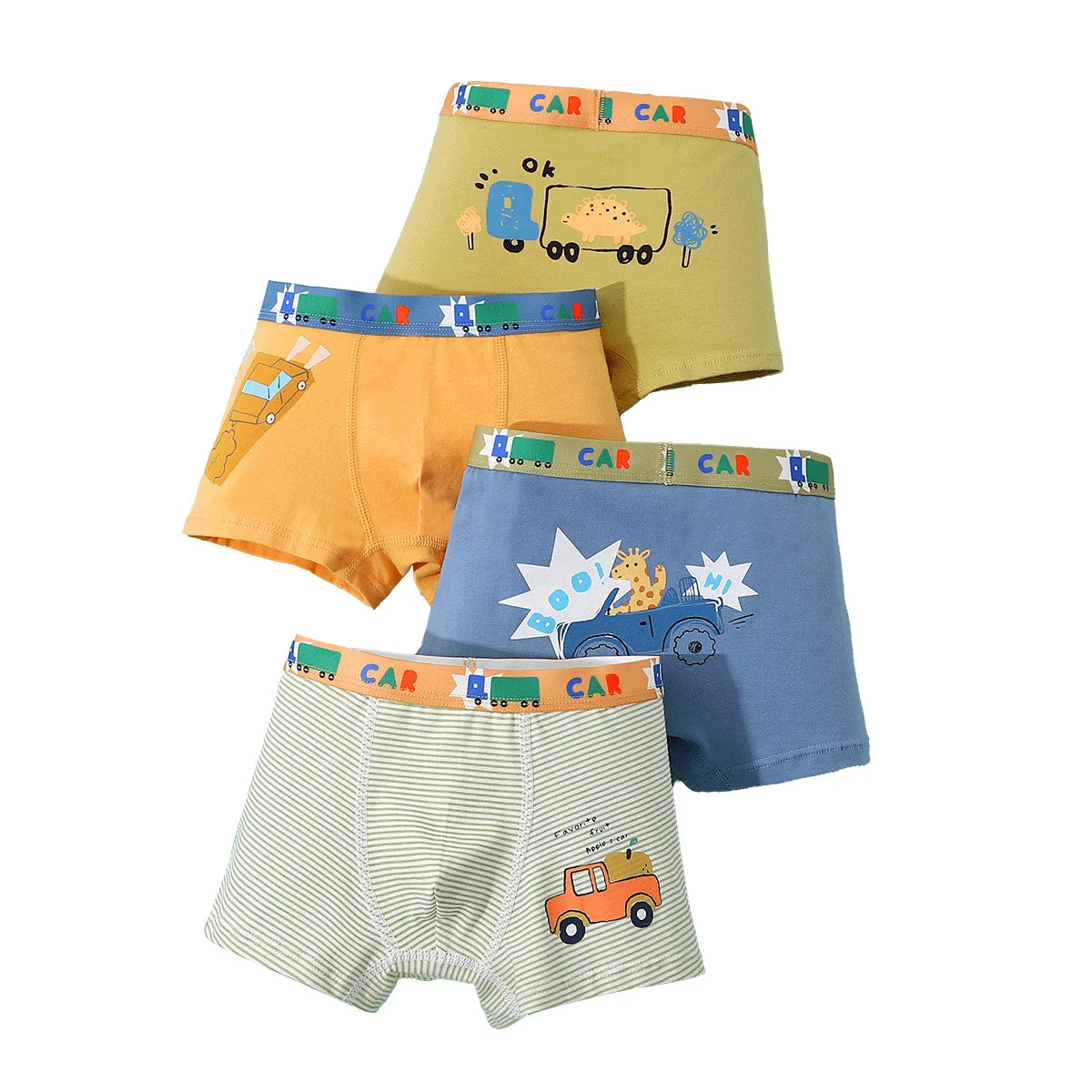 

2-14 Years Cotton Car Panties Boy Underwear Boxer Blue Grey 4pcs Children Kids Clothes for 3 4 6 8 10 12 14 Years Old 3121
