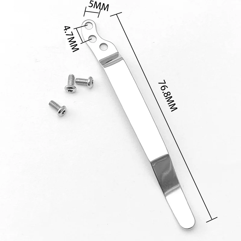

1 Set With 3pcs Screws Knife Stainless Steel Back Clip Pocket Waist Clamp Fold Knives Handle DIY Make Accessories Parts M2.5