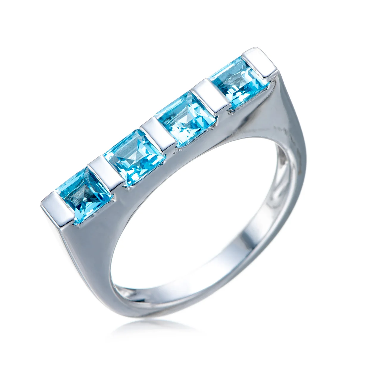 

GESIDE Topaz Rhodium Over Sterling Silver Ring