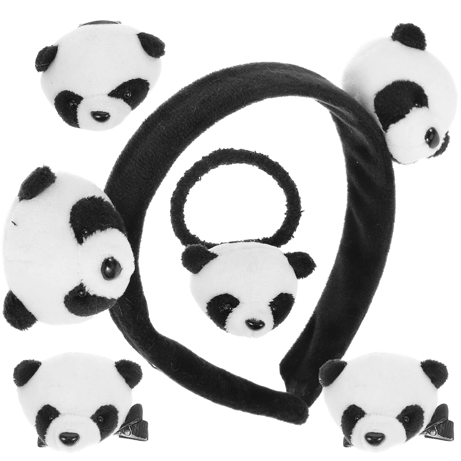 

Hair Accessories Ponytail Holder Panda Headband Scrunchies Furry Ties for Women