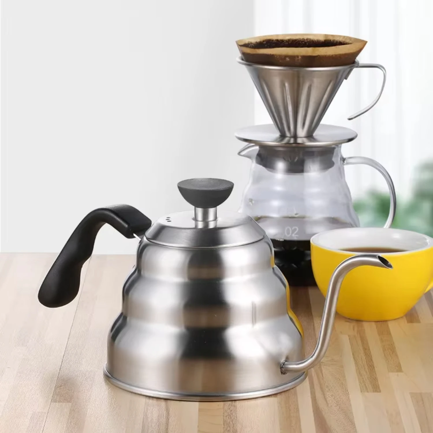 Подвесной кофейник Ear Cloud Pot ручной работы из нержавеющей стали 304 капельный