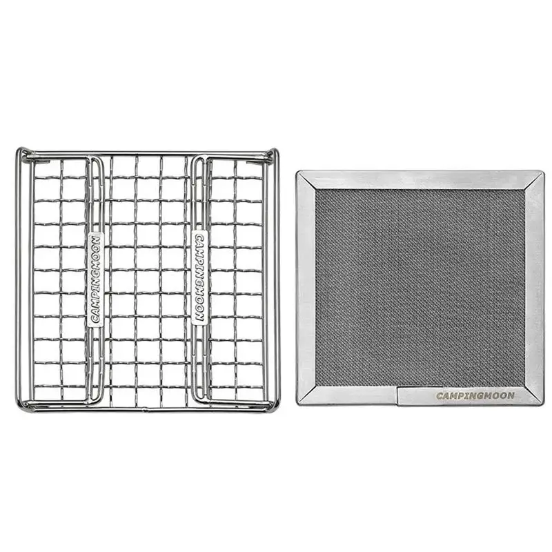 

Stainless Steel Grilling Mesh Mesh Roasting Rack Bbq Barbecue Grill Topper Wire Mesh Evenly Grilled Strainer For Outdoor Camping