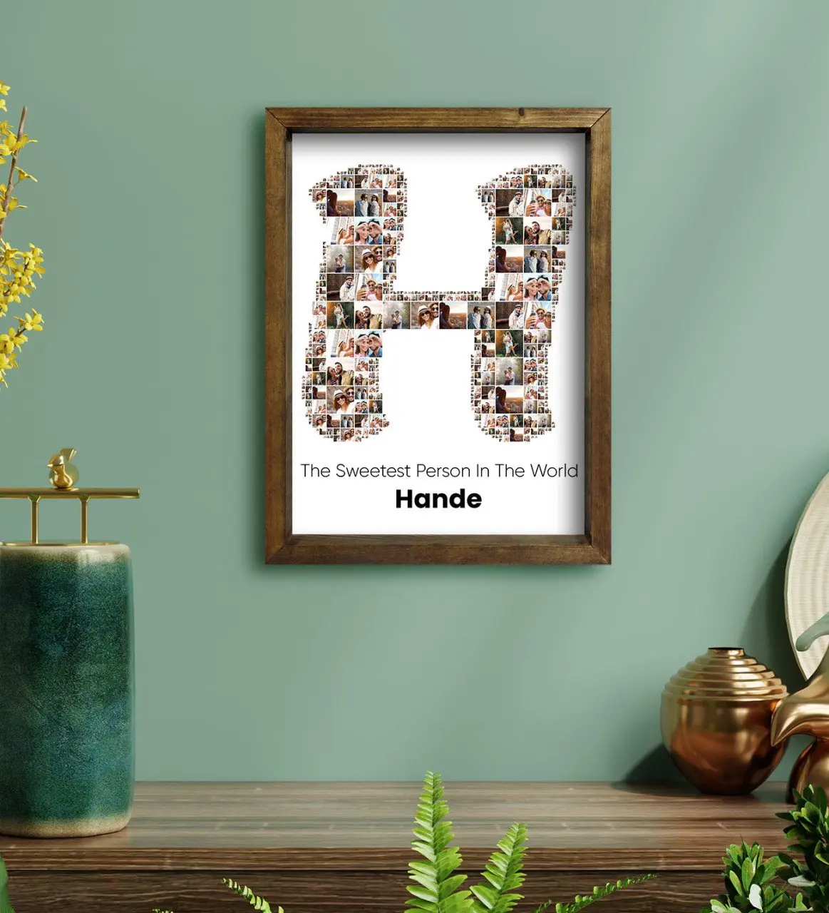 

Индивидуальный дизайн с надписью, 10 фотографий, стол с коллажем из натуральной массива дерева 30x40 см-1