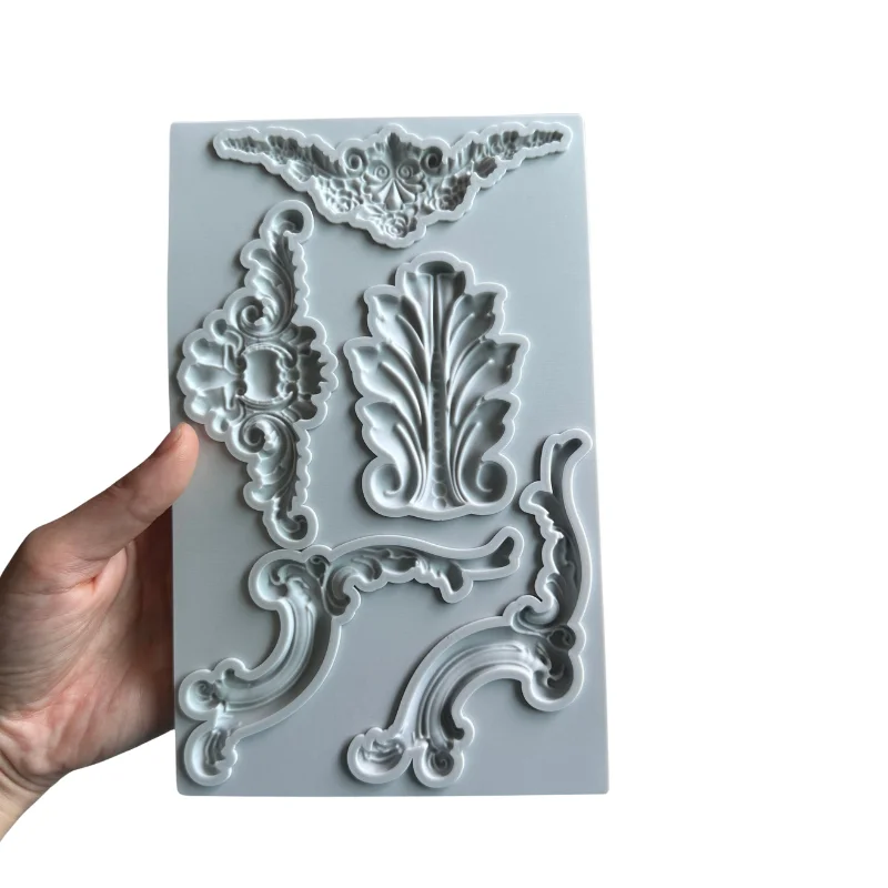 

Инструмент для торта в стиле барокко, винтажный художественный узор, силиконовая форма, форма для жевательной пасты, силиконовая форма для помадки, шоколада, конфет, украшение торта, глина