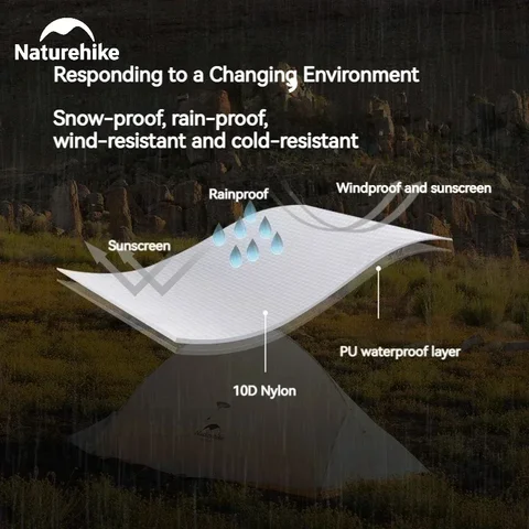 Naturehike Cloud Up 2 Кемпинговая палатка для 1-2 человек, 980 г, нейлон, 10D, силиконовая, водонепроницаемая, портативная, походная, с рюкзаком, сверхлегкая