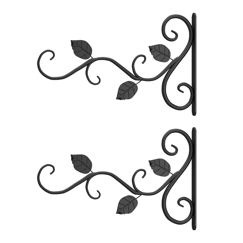 

2 Pcs Plants Bracket Wall Hanging Flower Pot Support Bracket Hook Iron Hanger Plants Holder Balcony Home Decoration-ABUX