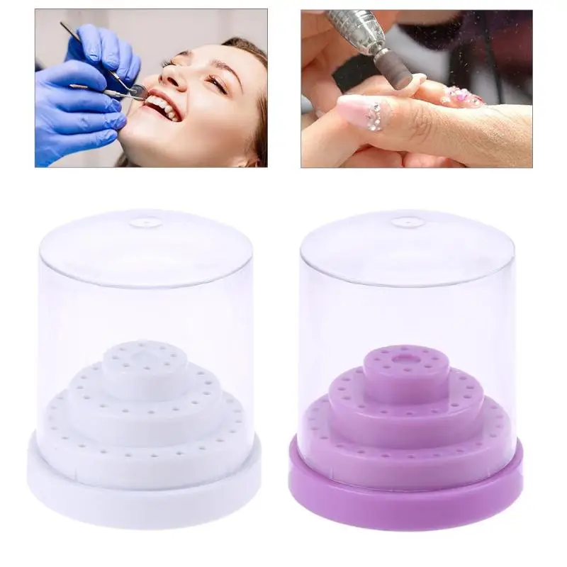 

48 Holes/set Large Storage Box Organizer Nail Drill Bits Holder Nail Drill Stand Display Container Manicure Tool nail drill