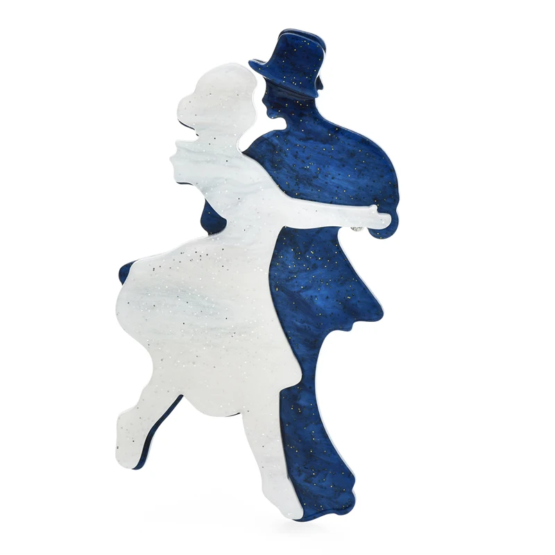 

Wuli&baby Acrylic Couple Dancing Person Brooches For Women Unisex Happy Dancers Figure Party Office Brooch Pins Gifts