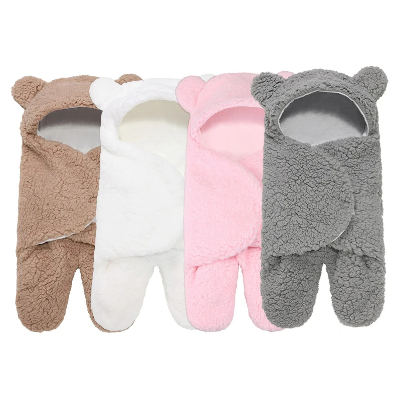 

Baby Sleeping Bag Envelope For Newborn Baby Winter Swaddle Blanket Wrap Sleeping Bags Solid Baby Bedding For 0-6 M