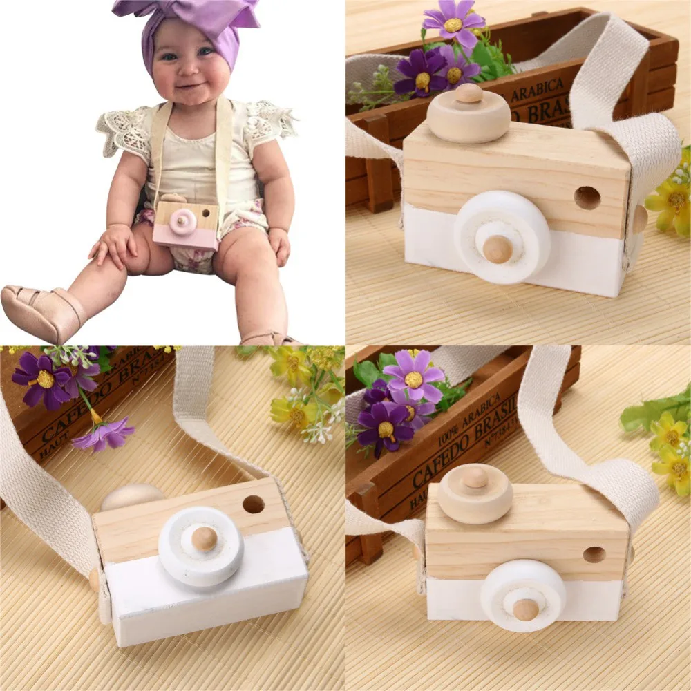 

Cute Nordic Hanging Wooden Camera Toy 10*8*5.5cm Room Decor Furnishing Articles Baby Birthday Toy Gifts For Children