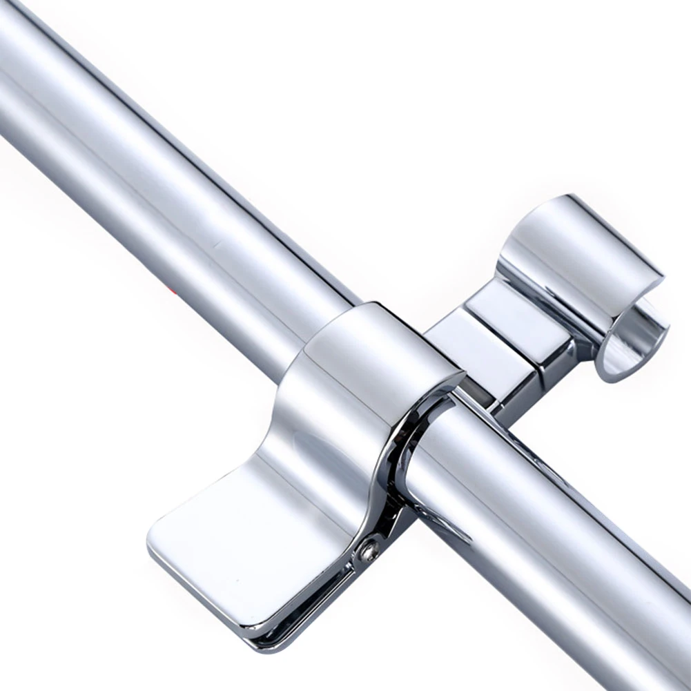 

Home Bathroom Universal Clip On Non Slip Space Saving Anti Rust Adjustable Punch Free 45 Degree Rotation Shower Head Holder