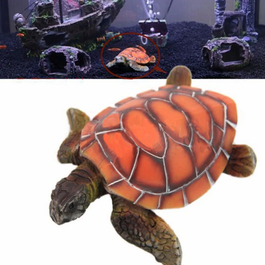 

1pc Aquarium Ornament Resin Polyresin Turtle Tortoise Fish Tank Decoration