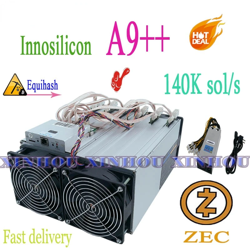 

old Innosilicon Equihash A9++ ZMaster 140K Asic miner With PSU Zcash BTG Mining better than A9 antminer Z11 Z11j Z11e Z9 z9 mini