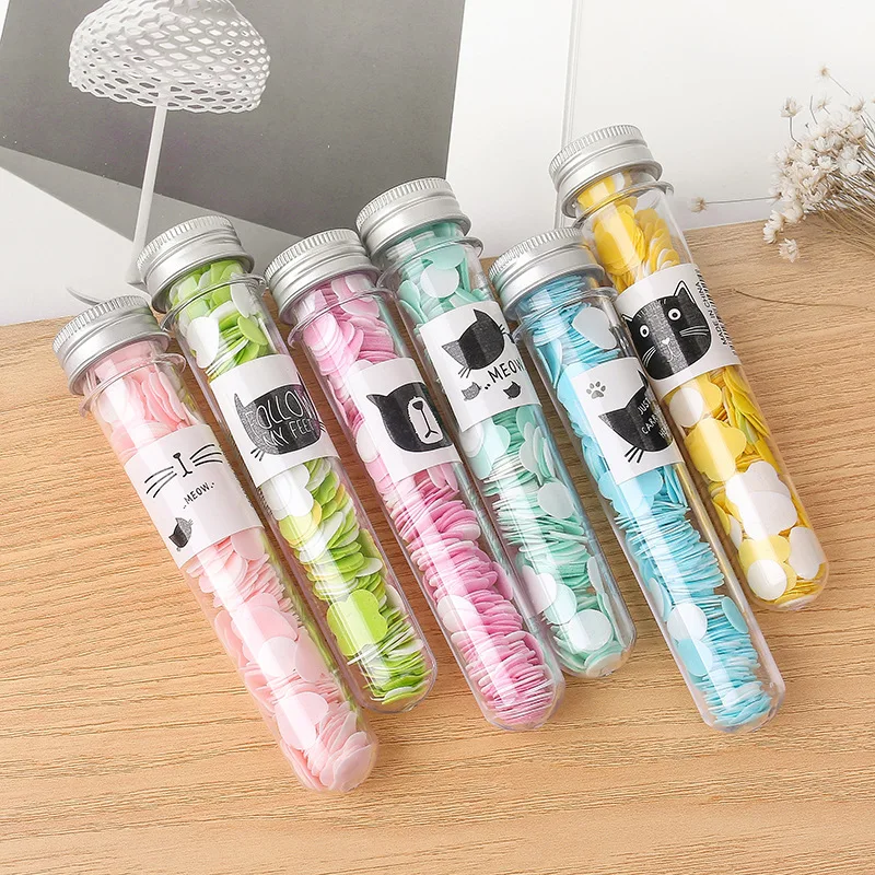 

Portable Mini Body Washing Bath Test Tube Confetti Foaming Flower One Time Paper Soap Slice Travel Accessary