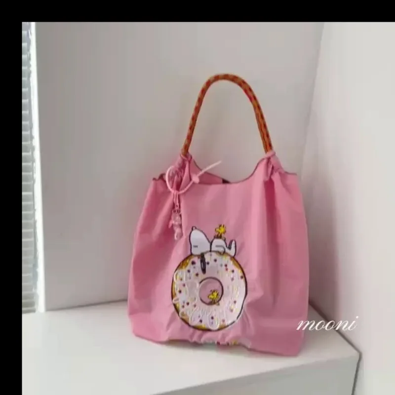 Новая сумка для покупок Snoopy с вышивкой в виде пончика модная повседневная