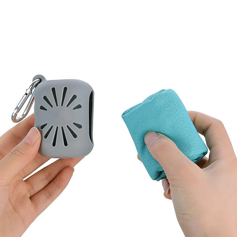 

New sports cold towel silicone protective cover portable travel outdoor microfiber quick drying towel