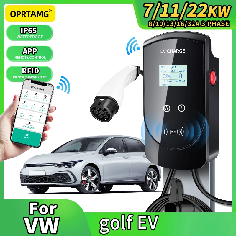 

For Volkswagen VW Wallbox Charger 16A 32A 1 3 Phase 7.2KW 11KW 22KW Type 2 IEC 62196-2 EV Car Charger IEC 62196-2 Play Station 2