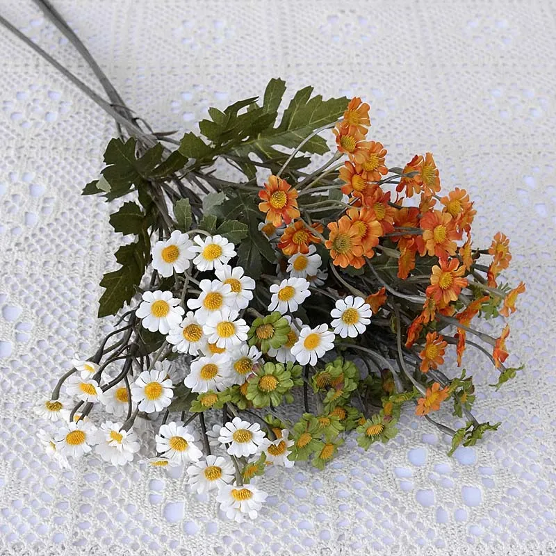 

Autumn Fall Vintage Daisy Bouquet Fake Flowers Wedding Decoration Mariage flores artificiales home decor