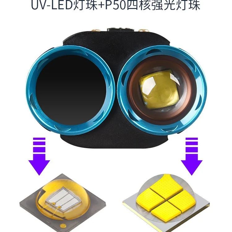 5 шт. новый фонарик с двойным источником света фиолетового 365 нм 20 Вт УФ-переверта