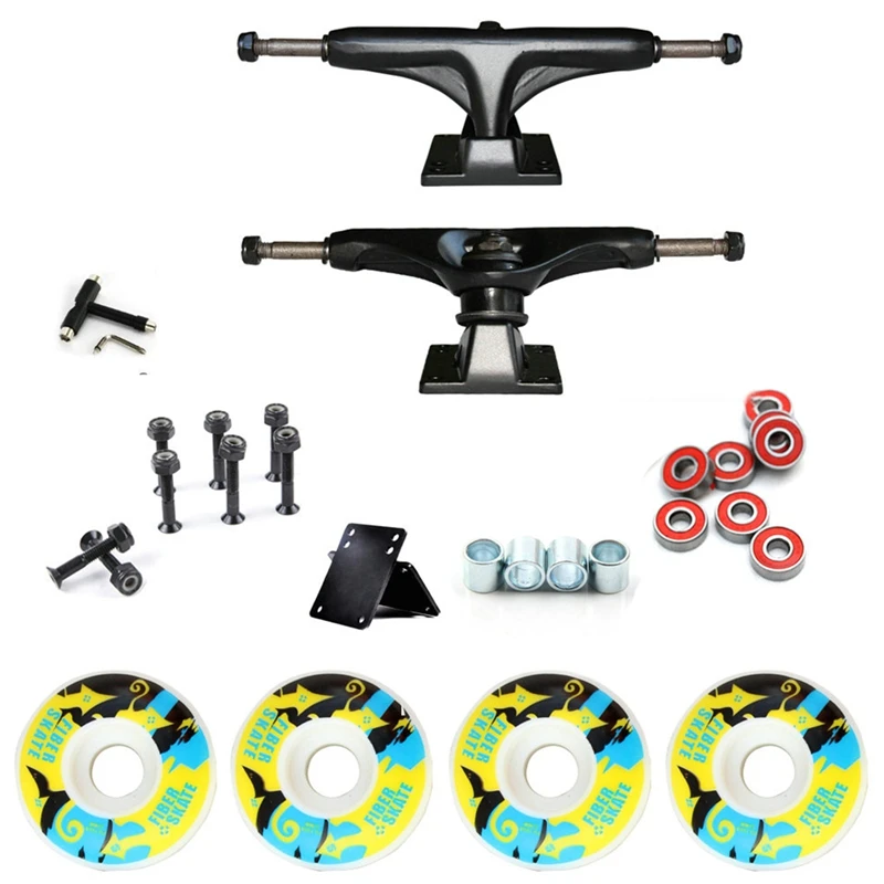 

Колеса для скейтборда 52 мм x 30 мм и 5-дюймовые подшипники для грузовиков, твердая резиновая прокладка, полиуретановые колеса с принтом 95A