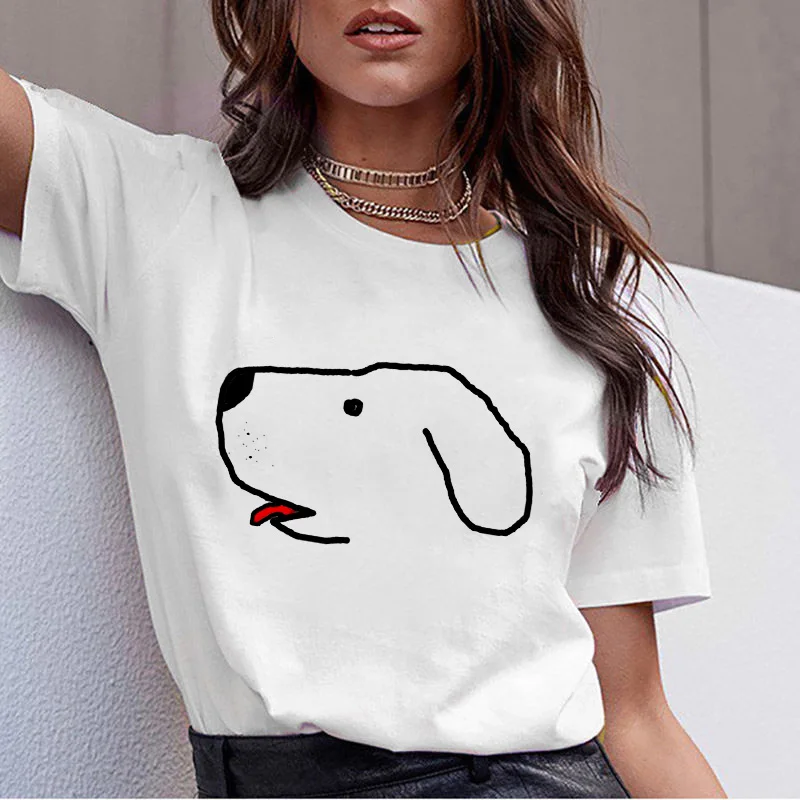 

Women Dachshund Pug Teckel cute dog T Shirt Girl Graphic Printed Fashion Harajuku 2023 Clothes Causal Female Y2K Tops Tee