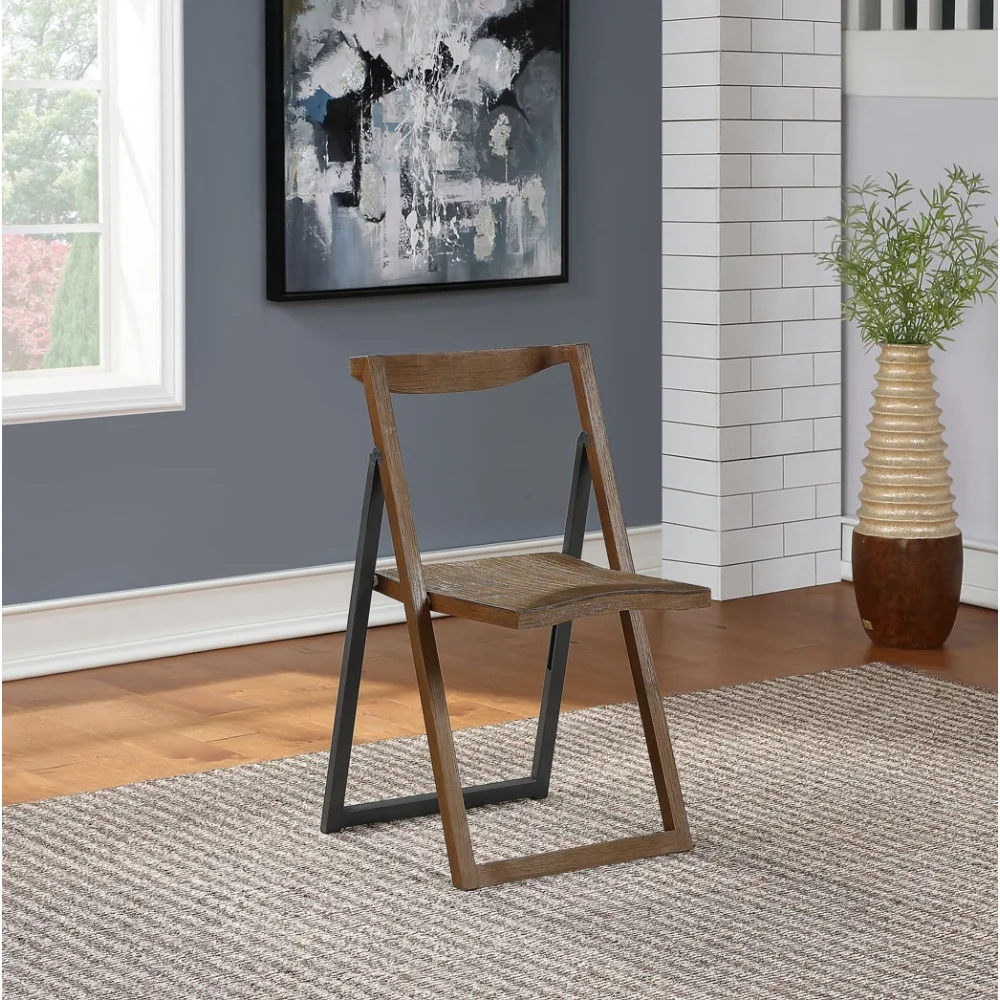 

Boraam Sydney Folding Chair, Set of 2, Chestnut Wire-Brush