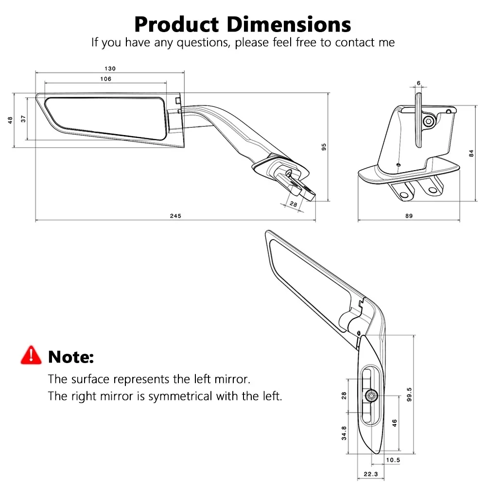 Регулируемое вращающееся зеркало заднего вида для мотоцикла Yamaha T-MAX500 2004-2012 T-MAX 530