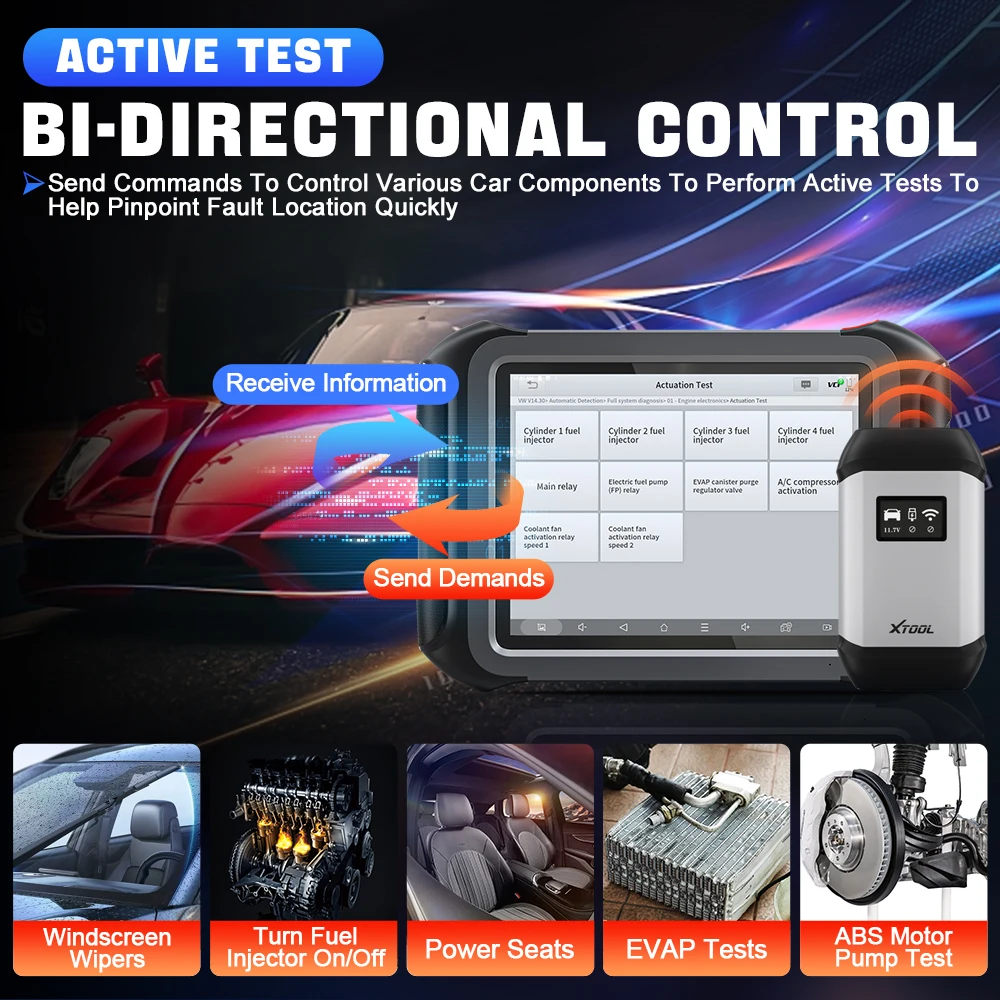 Фото Диагностический сканер Xtool D9s Pro для автомобилей (США, склад), инструмент для диагностики ЭБУ и программирования, НОВИНКА 2026 года №5