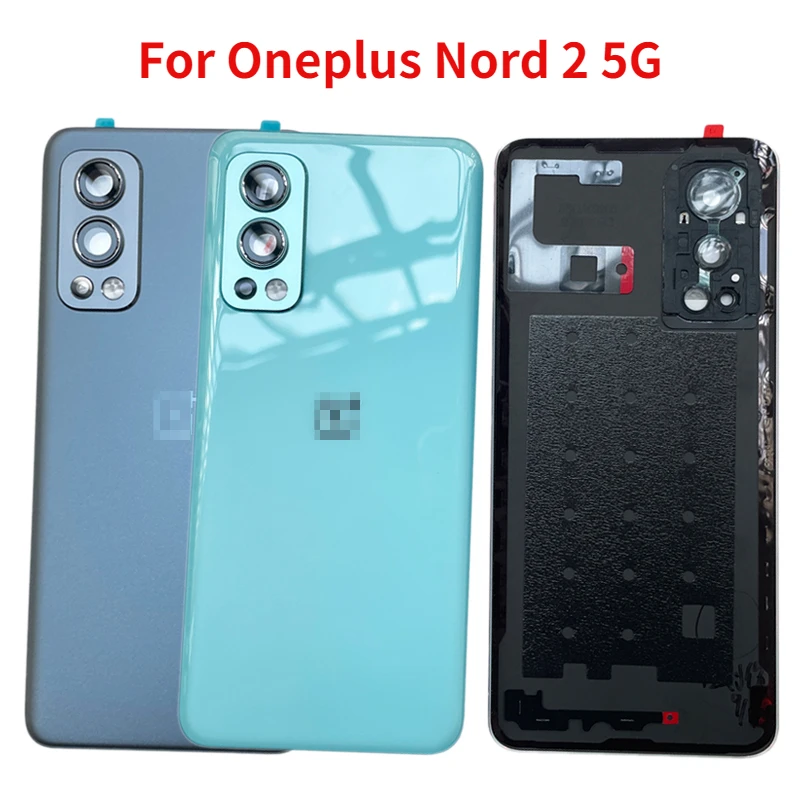 

Original Back Cover For OnePlus Nord 2 5G 1+ nord2 Battery Cover Rear Door Housing Case Panel Replacement with Camera lens