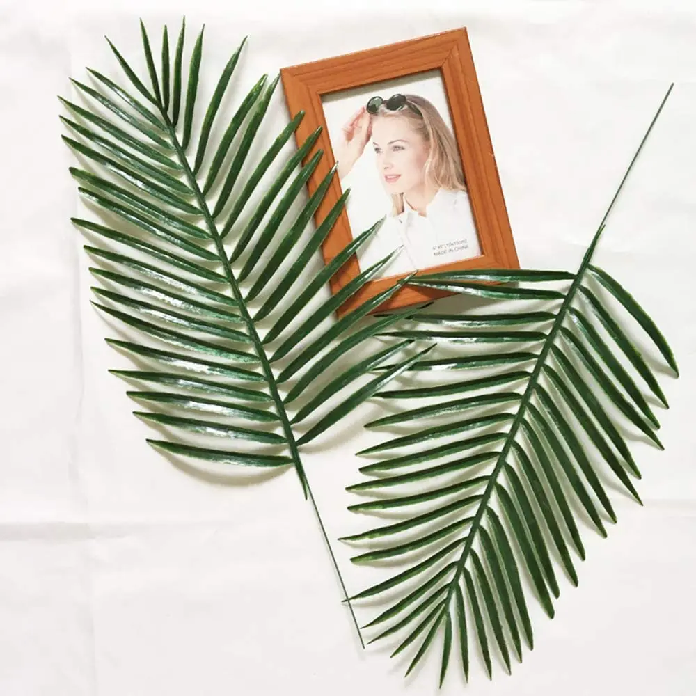 

12Pcs Artificial Palm Leaves Plants Faux Palm Fronds Tropical Large Palm Leaves Greenery Plant for Leaves Hawaiian Party