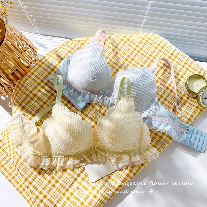 

Women's Bra Underwear Suit Fashion Push Up Bra Girls' Non Steel Ring Brassiere Sexy Lace Bra Briefs Female Sexy Lingerie Set