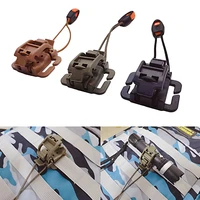 outdoor camp hike tool carabiner molle attach backpack hanging buckle with whistle plastic elastic rope clip military