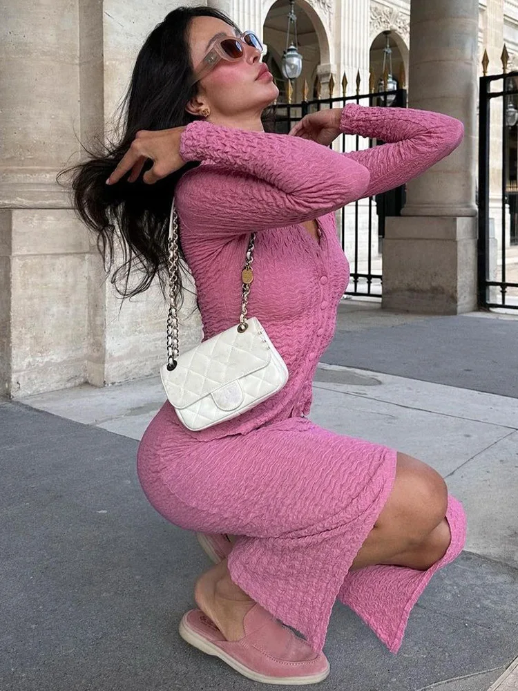 Женский кардиган на пуговицах элегантный комплект из двух предметов