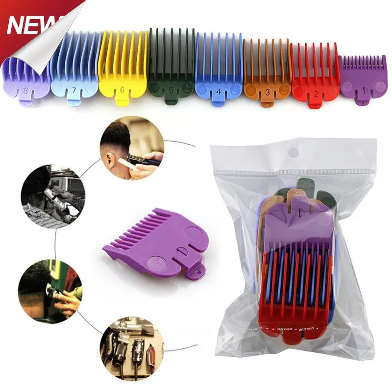 

Professional 8PCS Limit Comb Cutting Guide Combs 3/6/10/13/16/19/22/25mm Set Fits All Full Size Clippers hair cutting machine