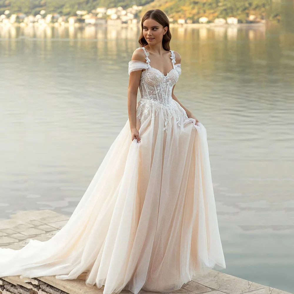 Женское кружевное платье-корсет свадебное платье принцессы в стиле бохо тюлевые