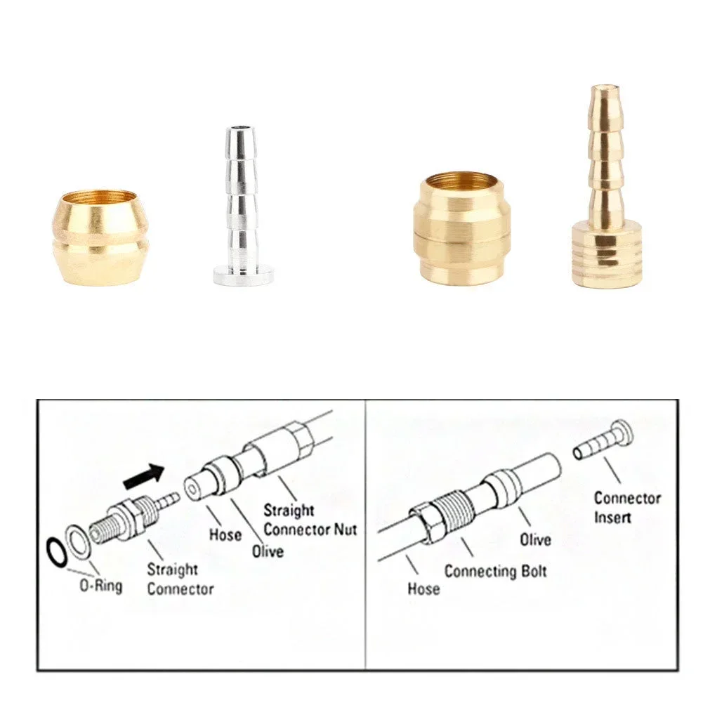 z 10-częściowym zestawem Olive Head Mountain Bike Oil Needle Connecter Insert BH90/BH59 Hydrauliczny wąż hamulcowy MTB Bicycle Tubing Cut-Off