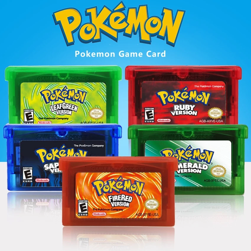 

Pokemon GBA Series Memory Card Double Decoding GBC NDSL Video Game Cartridge 32-bit Console with Shiny Label English Version