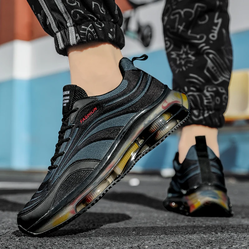 SALUDAS Men Sneakers Non-Slip Free Flexible Shoes Mesh Breathable Sneakers Light Running Shoes Air Cushioning Sports Shoes