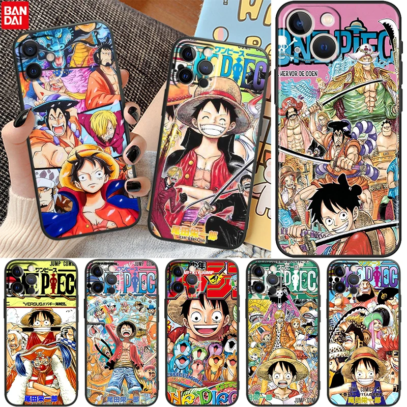 

Luffy One Piece Cartoon For Apple iPhone 13 12 11 Pro Max Mini XS Max X XR 6 7 8 Plus 5S SE 2020 Soft Silicone Black Phone Case