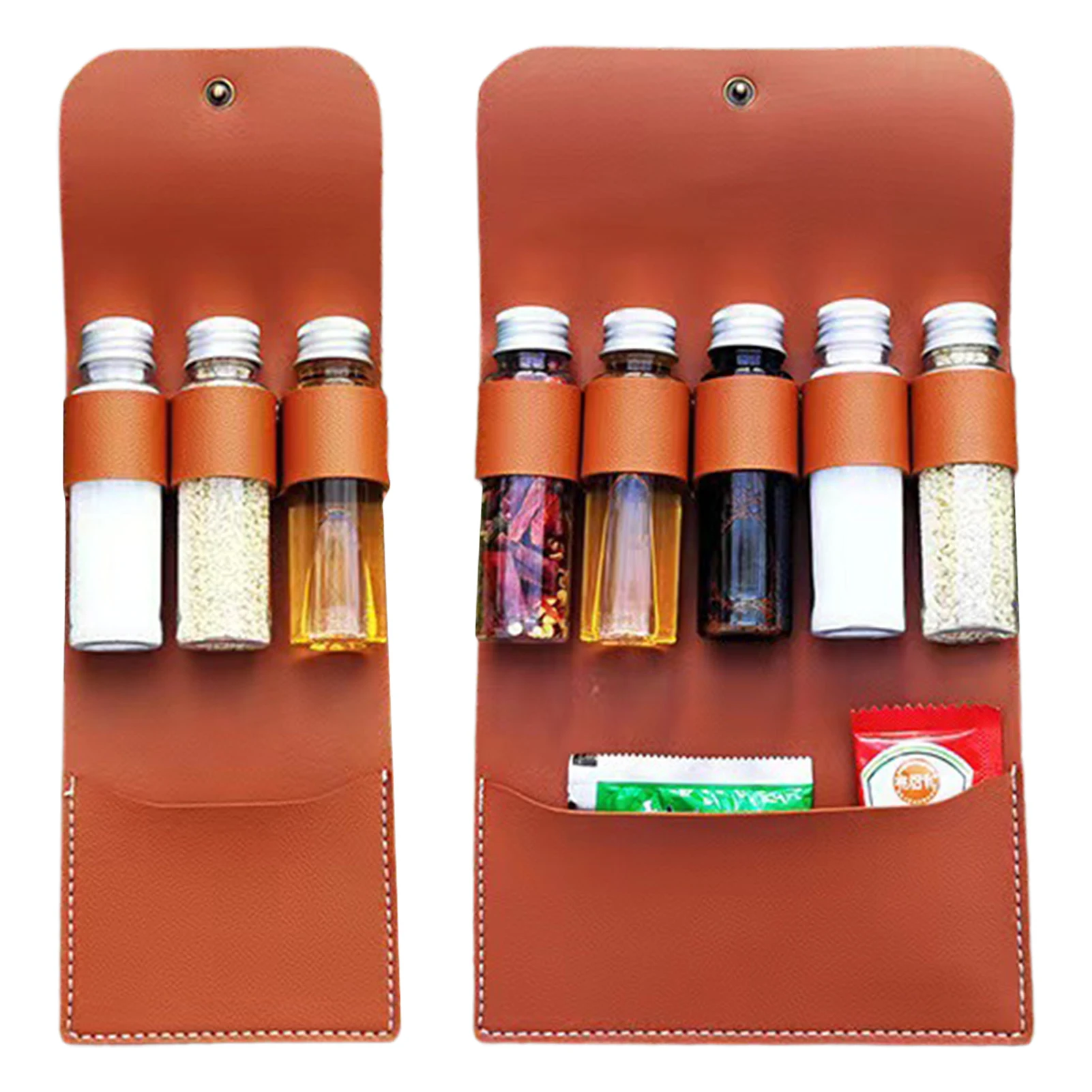 

Portable Camping Spice Bottles Kit Travel Spice Holder Seasoning Bag Spice Jar Organizer For Camping BBQ Condiment Bottle Kit