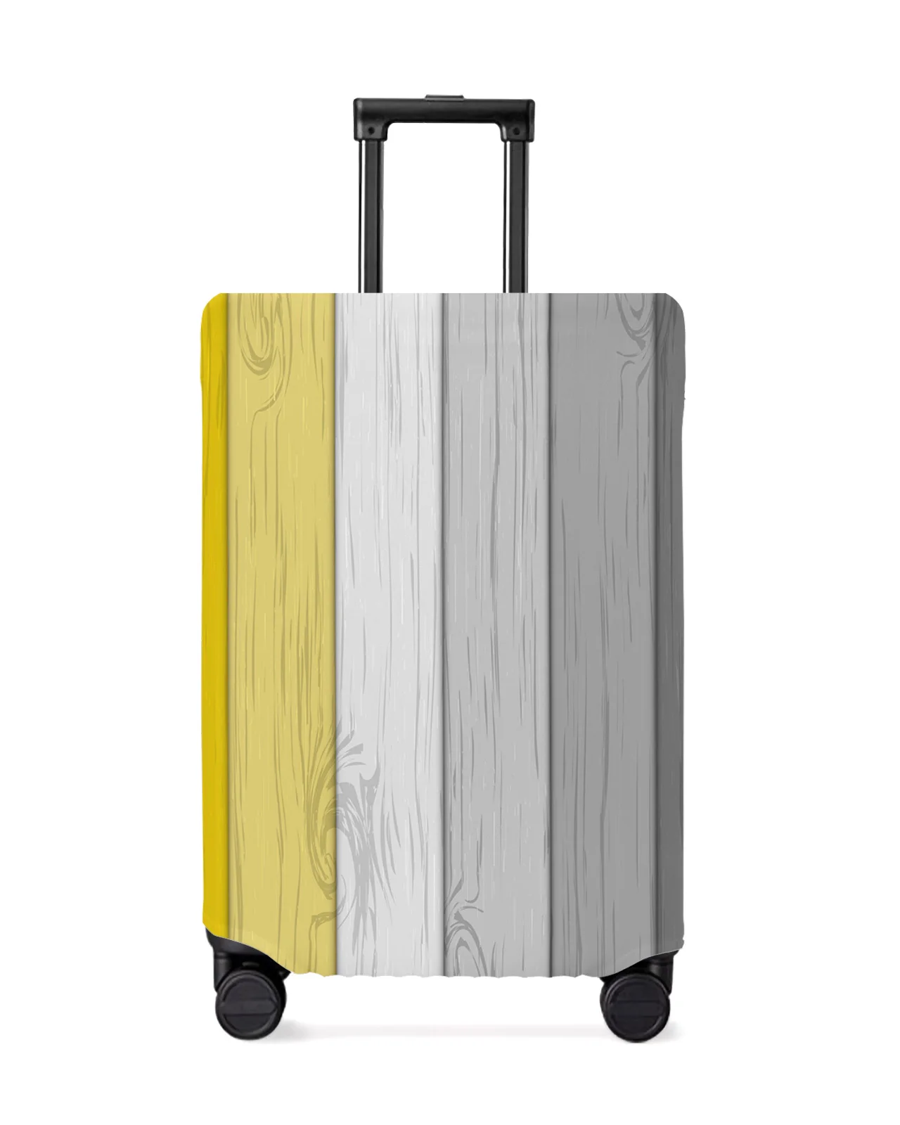 

Retro Yellow Gray Gradient Wood Grain Travel Luggage Cover Elastic Baggage Cover Suitcase Case Dust Cover Travel Accessories