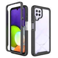non slip soft tpu bumper transparent acrylic hard pc shockproof case for samsung galaxy a22 4g 5g protective back cover fundas