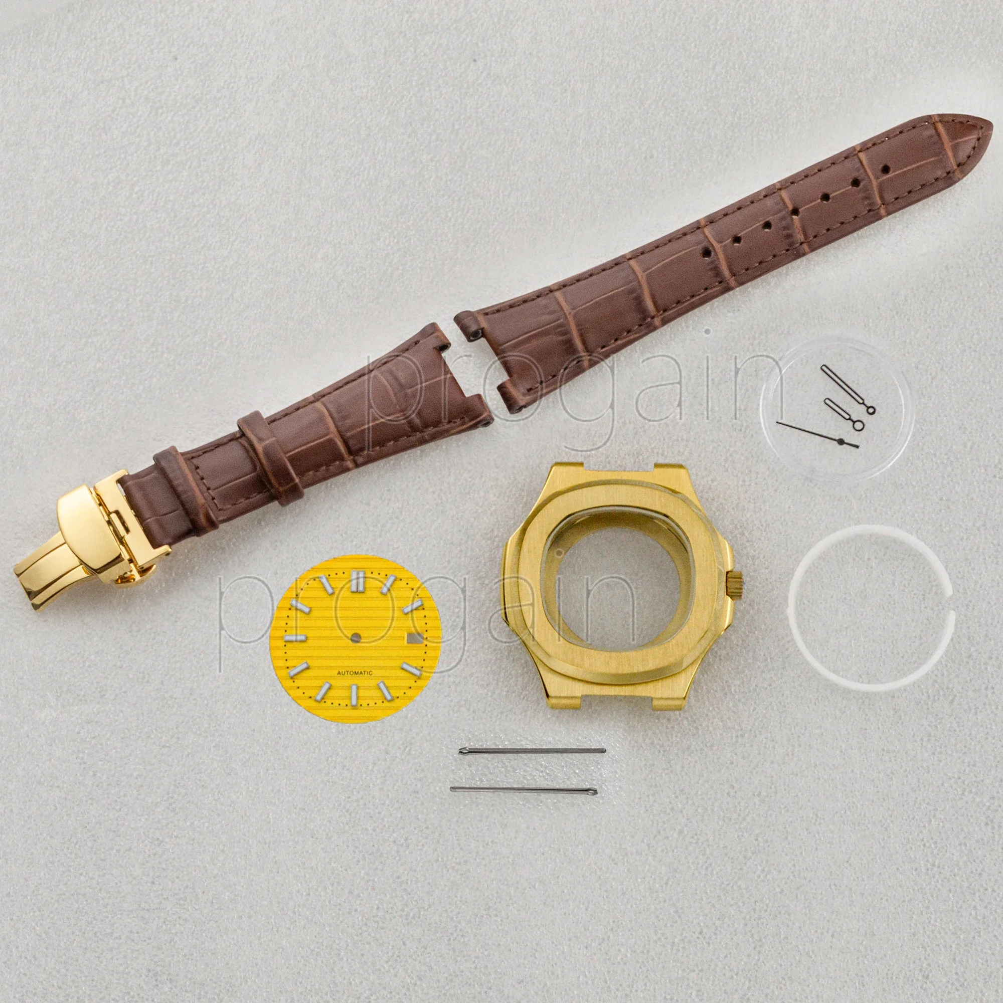 Корпус часов 41 мм циферблат 30 5 браслет из натуральной кожи детали для NH35 механизм