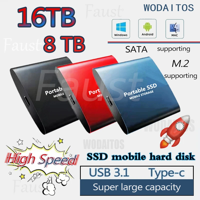

Hard Drive Original High Speed Solid State Drive For Laptops Desktop TYPE-C USB 3.1 External Hard Drive M.2 Portable SSD