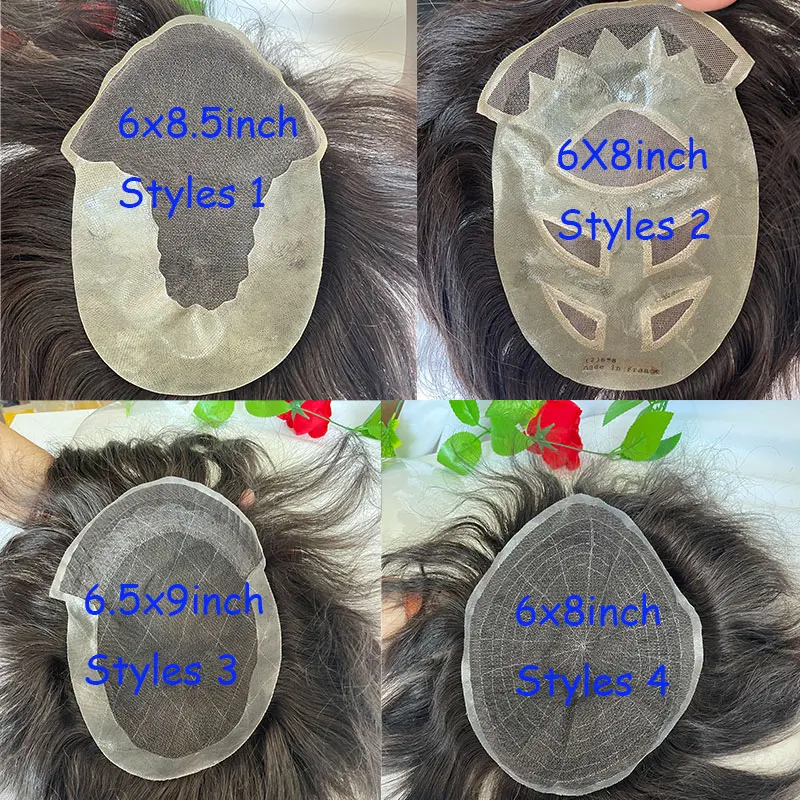 

Esee Wig100 % человеческих волос Франш кружева с ПУ тонкой кожи Фондовой мужской парик волос кусок тонкой моно NPU базы человеческих волос парик коричневого цвета