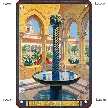 

Vintage Tinplate Metal Poster Tin Sign Palermo Italy Tin Wall Sign Vintage Iron Painting Bar Cafe Backyard Home Metal Wall Decor